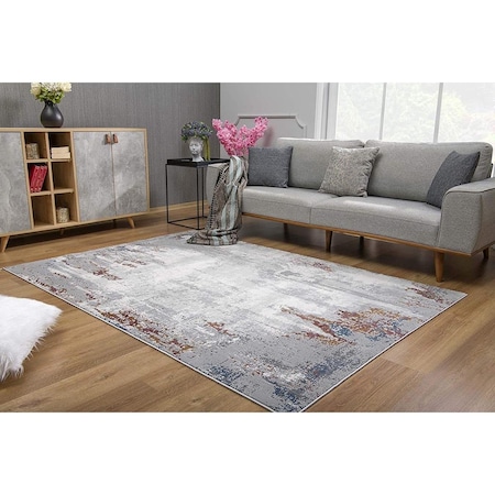 Homeroots 4 x 6 ft. Gray & Ivory Modern Abstract Area Rug 391795